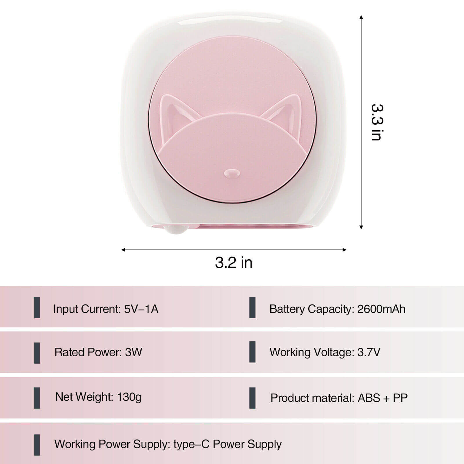 Size of Smart Pet Smell Eliminator USB Odor Remover