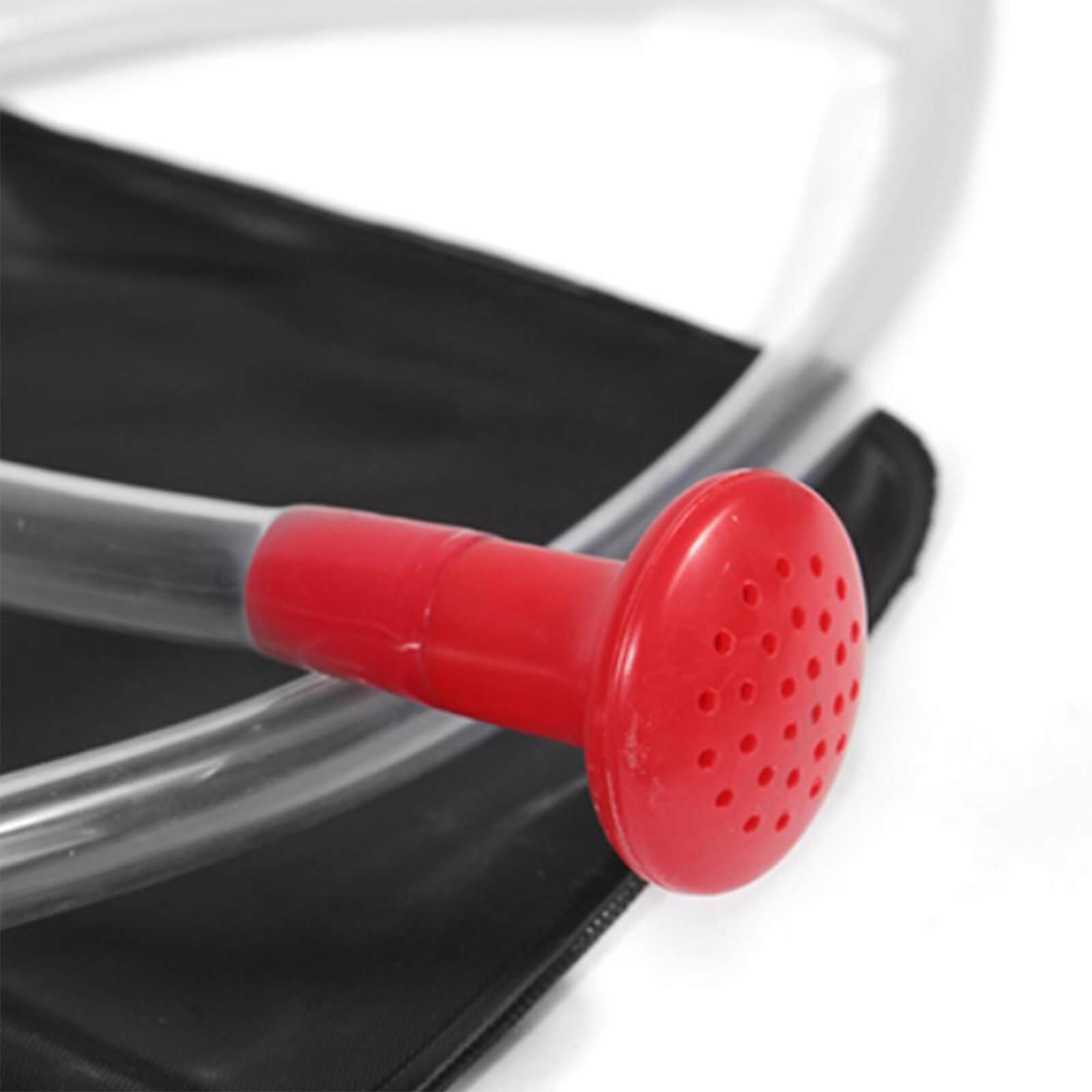 Design of the plastic hose of the solar camping shower bag