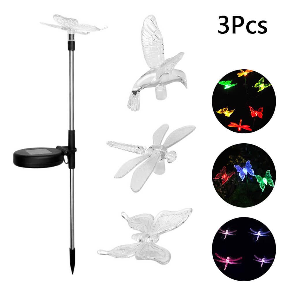 Solar LED Stake Lights, 3Pcs - BCBMALL