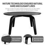 Solid Wood Round Coffee Table natural material