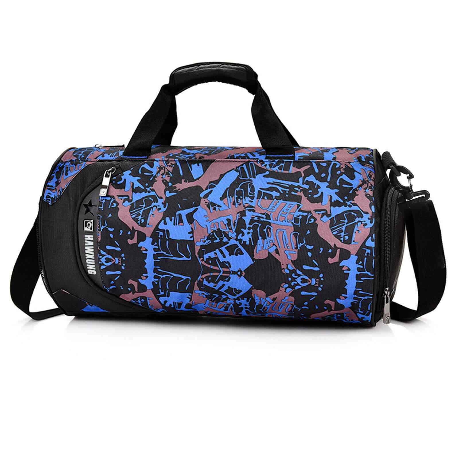 Blue of Sports Gym Bag w/ Wet Pocket