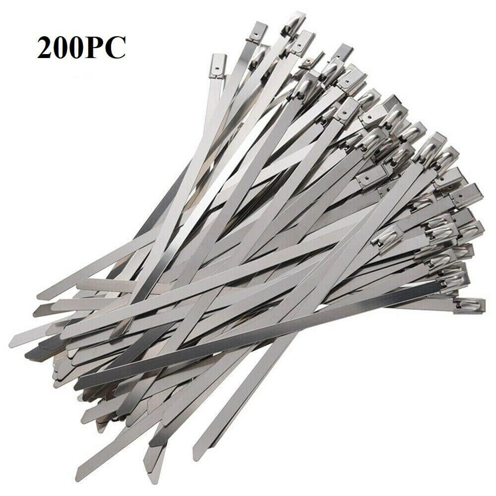 Stainless Steel Zip Ties, 200Pcs