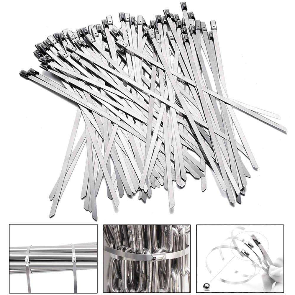 Stainless Steel Zip Ties, 100Pcs - BCBMALL