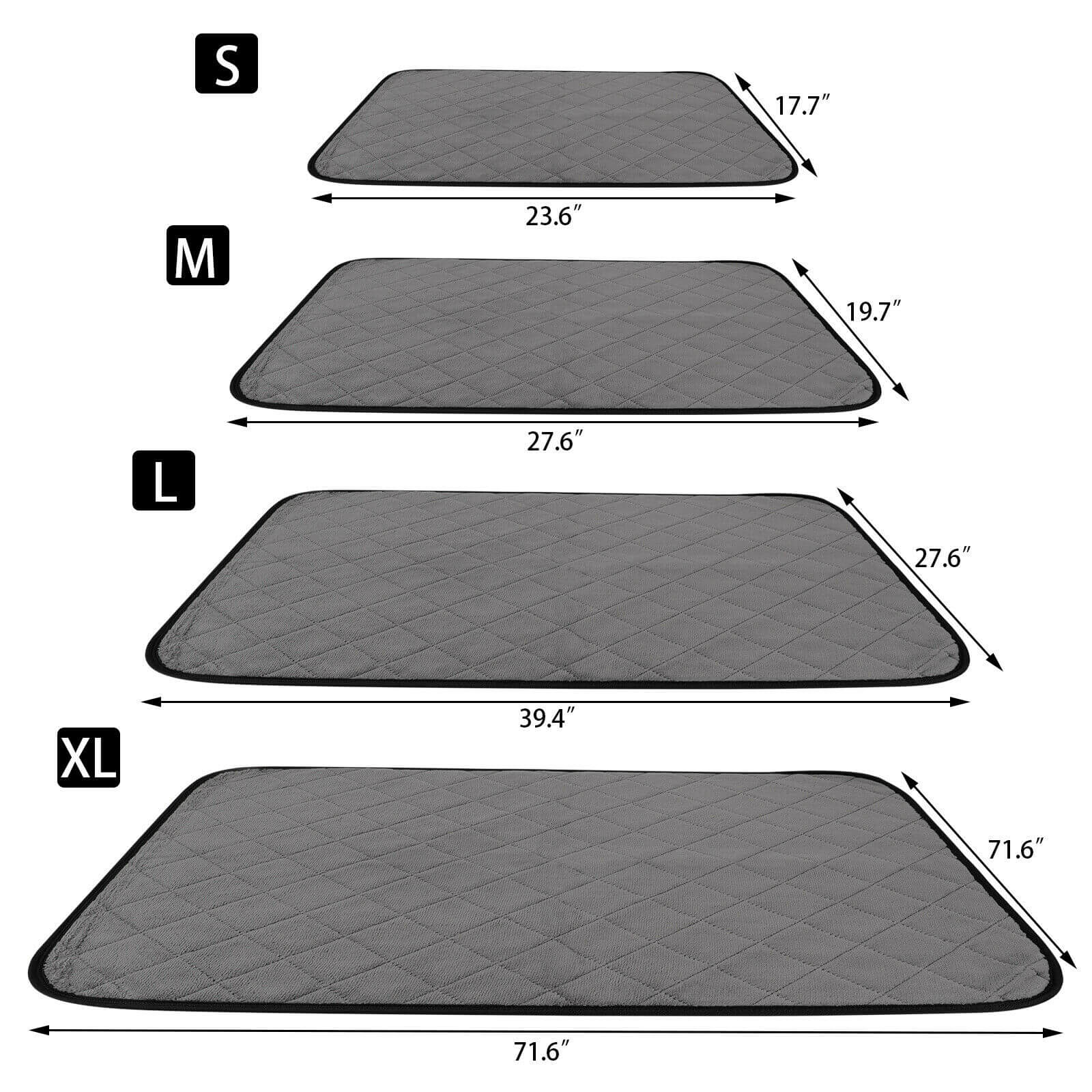 size of Thick Coral Fleece Pet Pee Pad