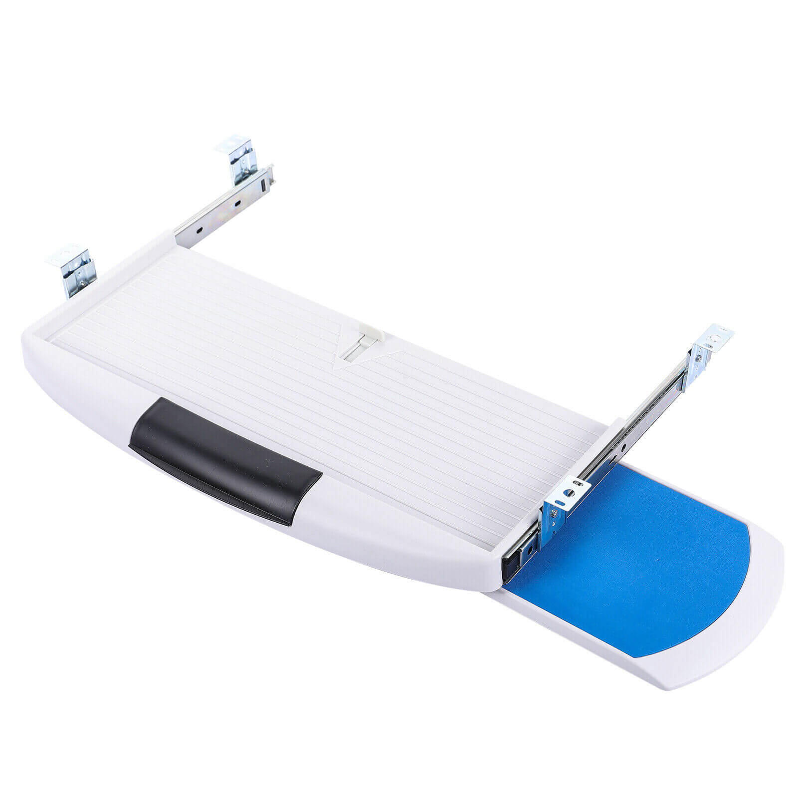 White of Under Desk Keyboard Drawer w/ Rotatable Mouse Tray
