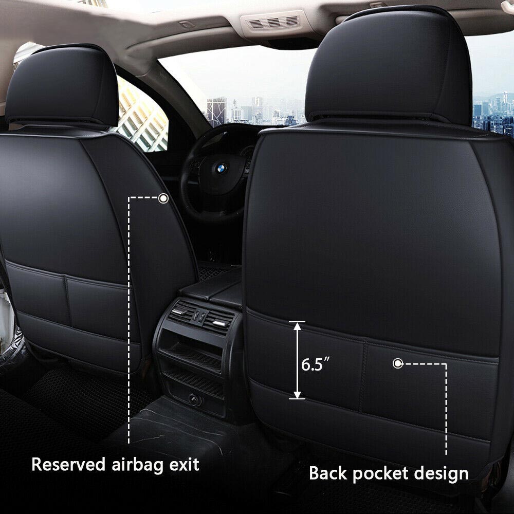 Back of Universal Car Leather Seat Covers, 5 Seats