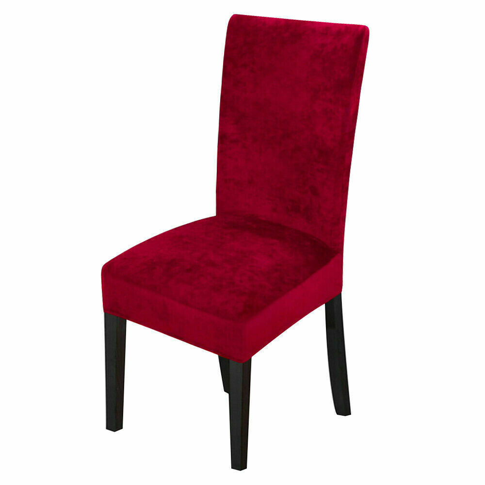 Red Velvet Dining Chair Spandex Slipcovers