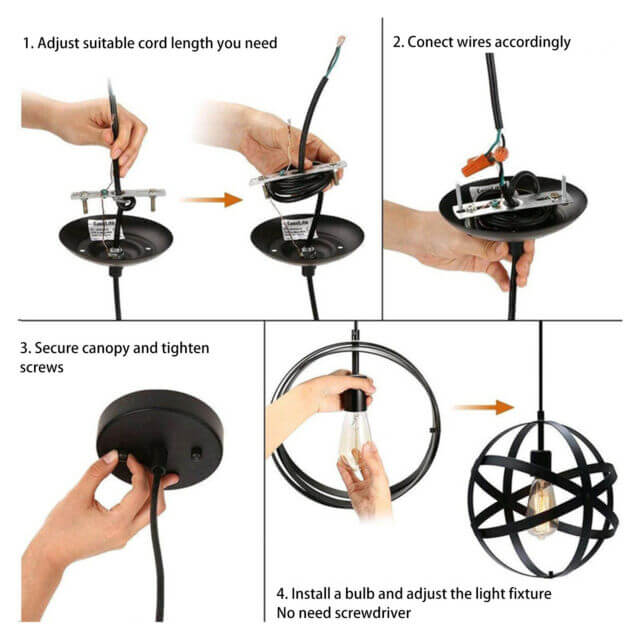 Vintage Ceiling Light installation