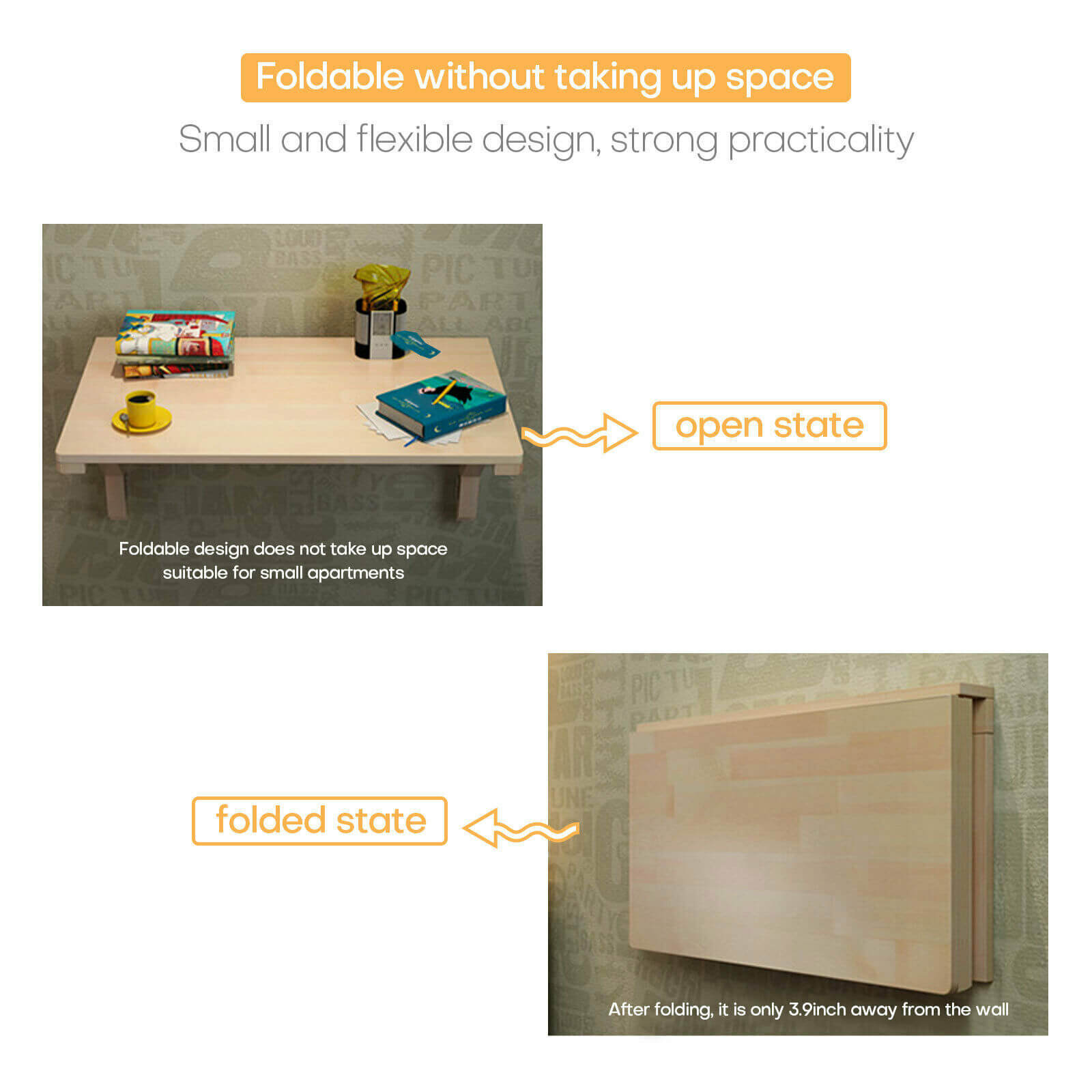 Design of Wall Mounted Floating Wood Table Computer Desk