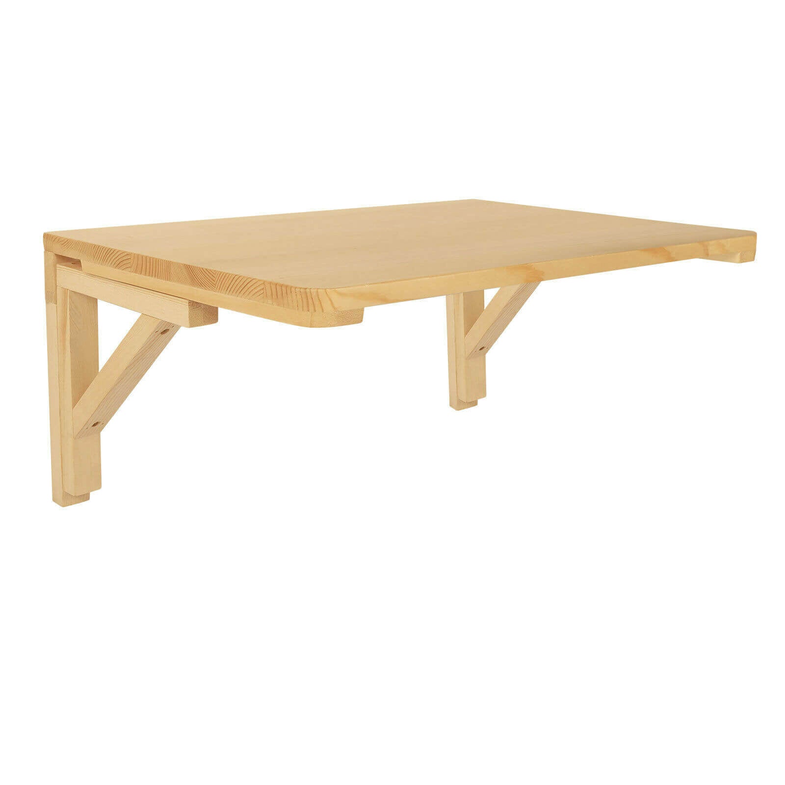 Display of Wall Mounted Floating Wood Table Computer Desk