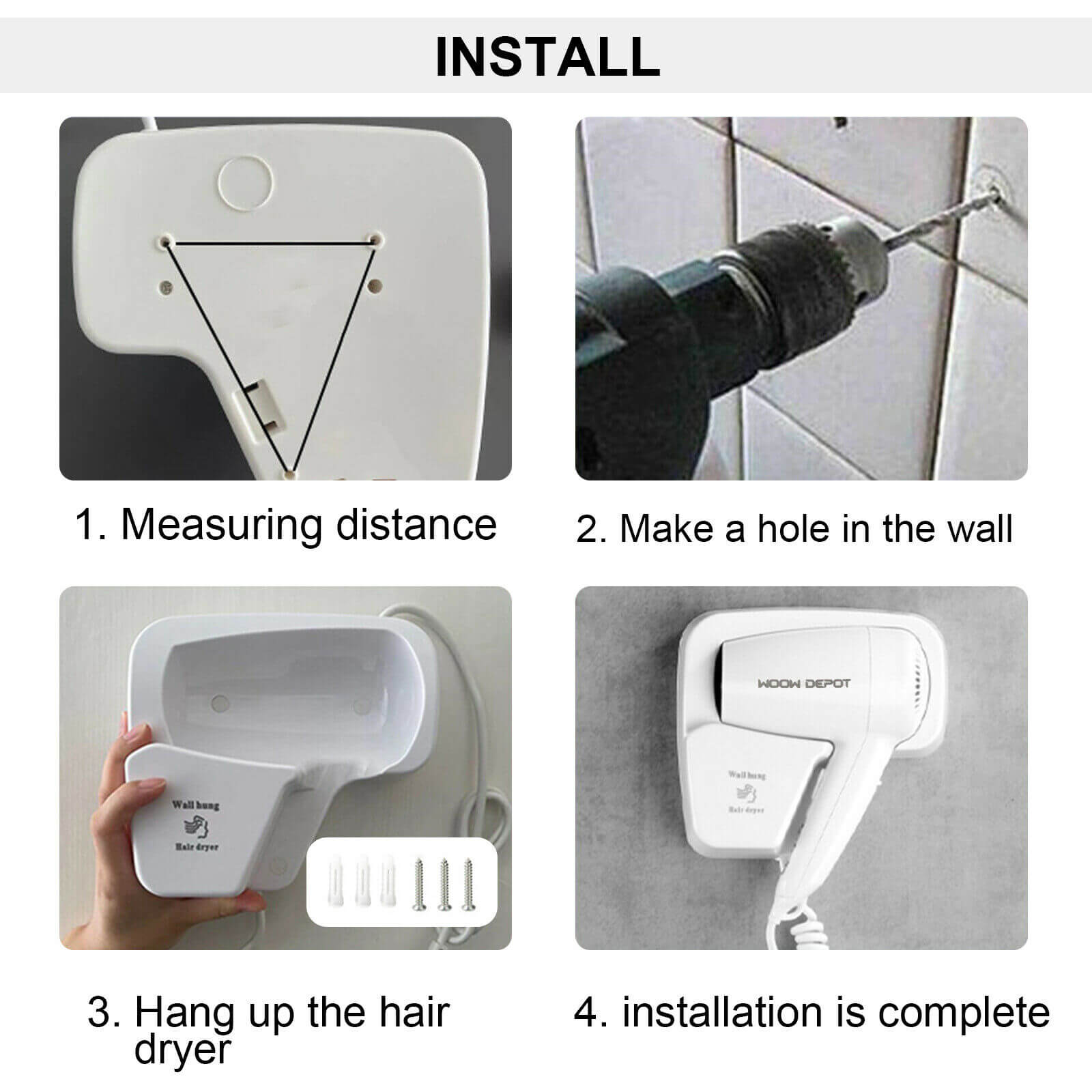 Wall Mounted Hairdryer installation