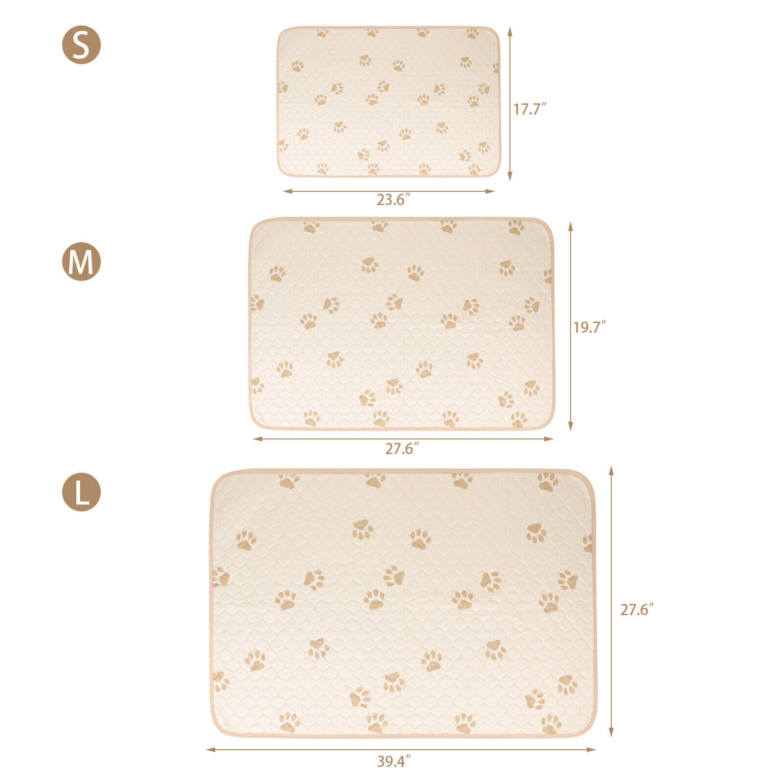 size of Washable Dog Pee Pad