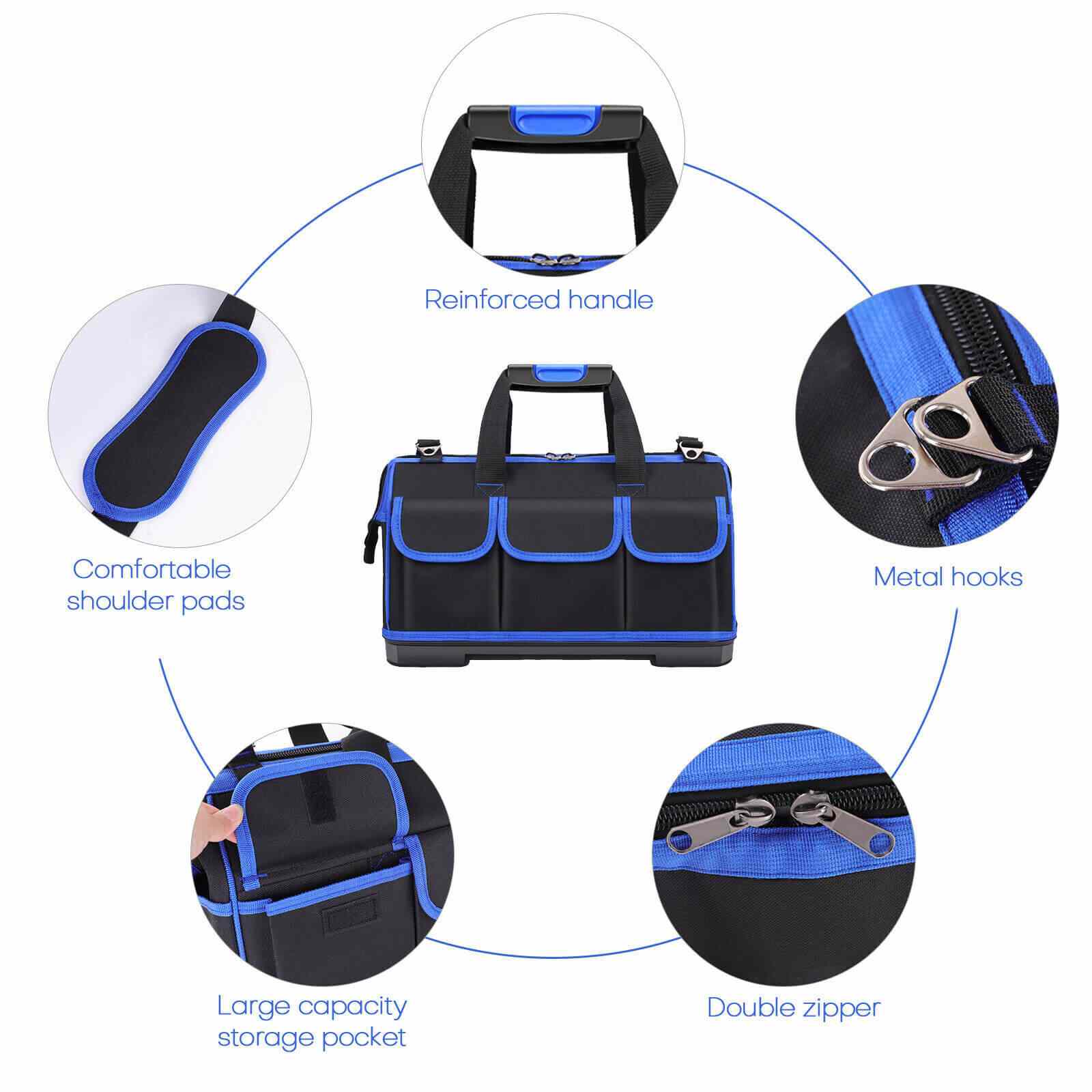 Design of Waterproof Plastic Base Tool Bag Oxford Tote