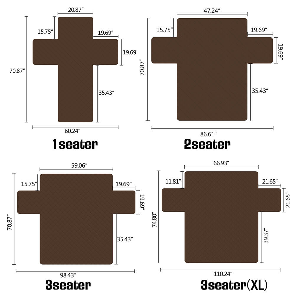 Size of Waterproof Sofa Slipcovers