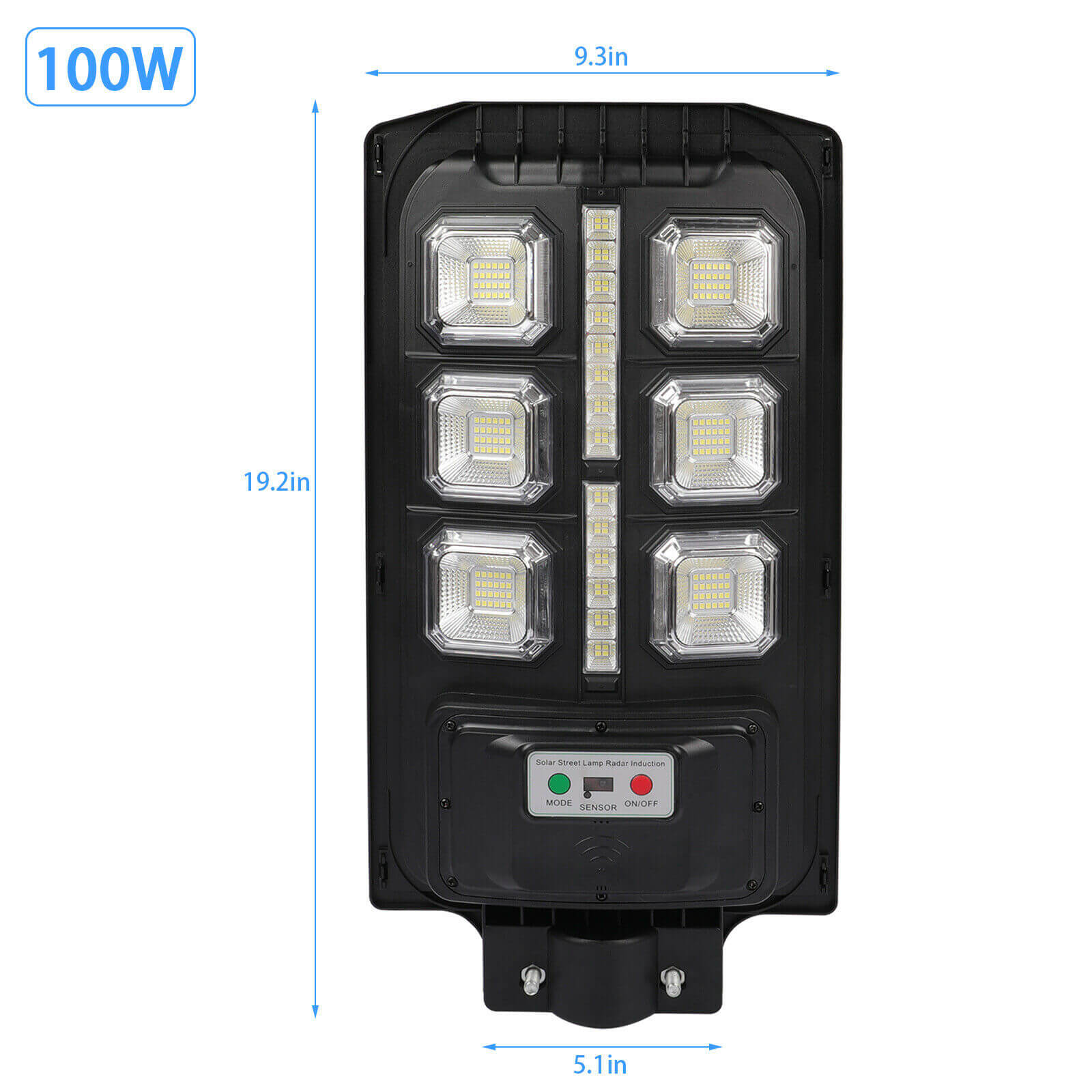 size of 100w Waterproof Solar Street Light