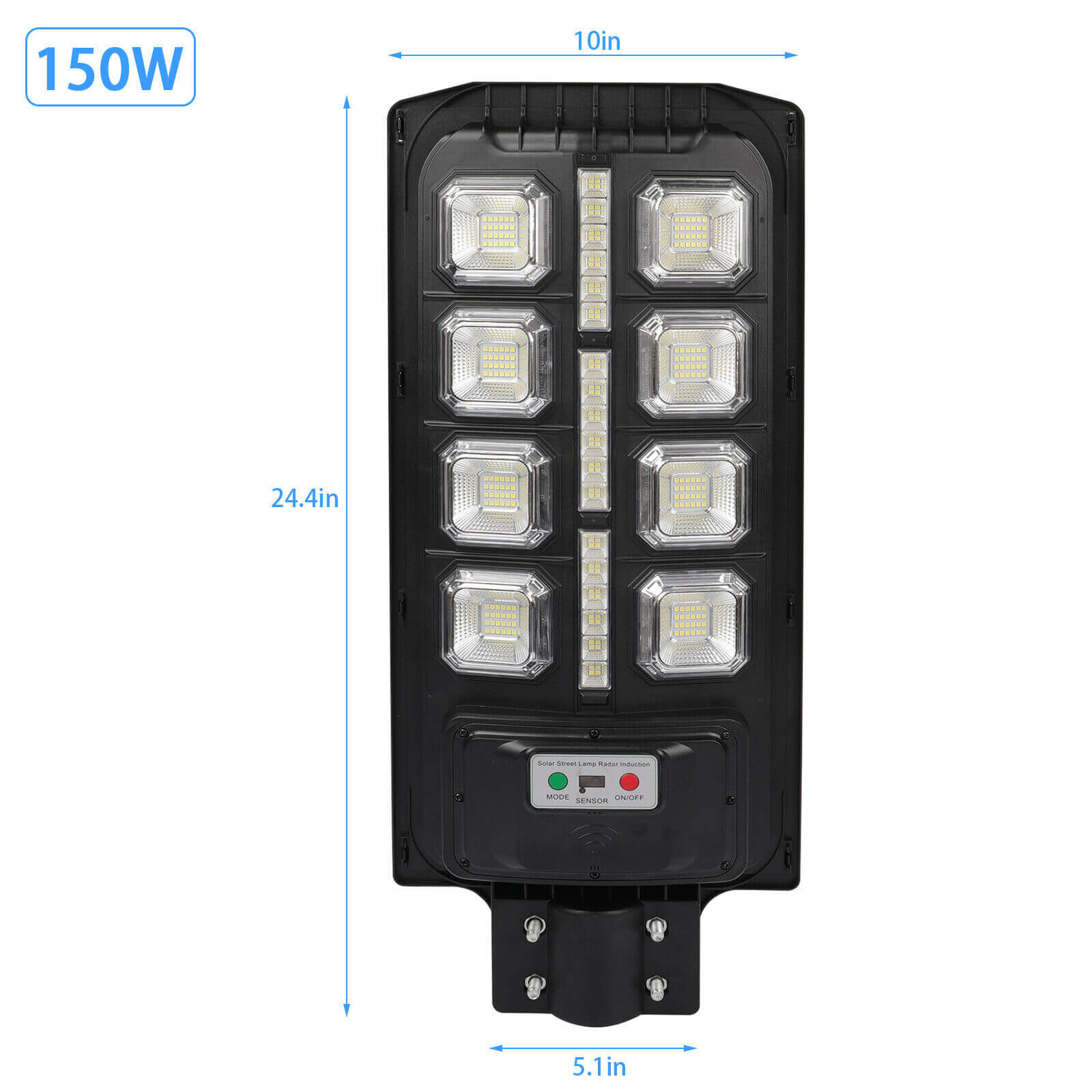 size of 150w Waterproof Solar Street Light