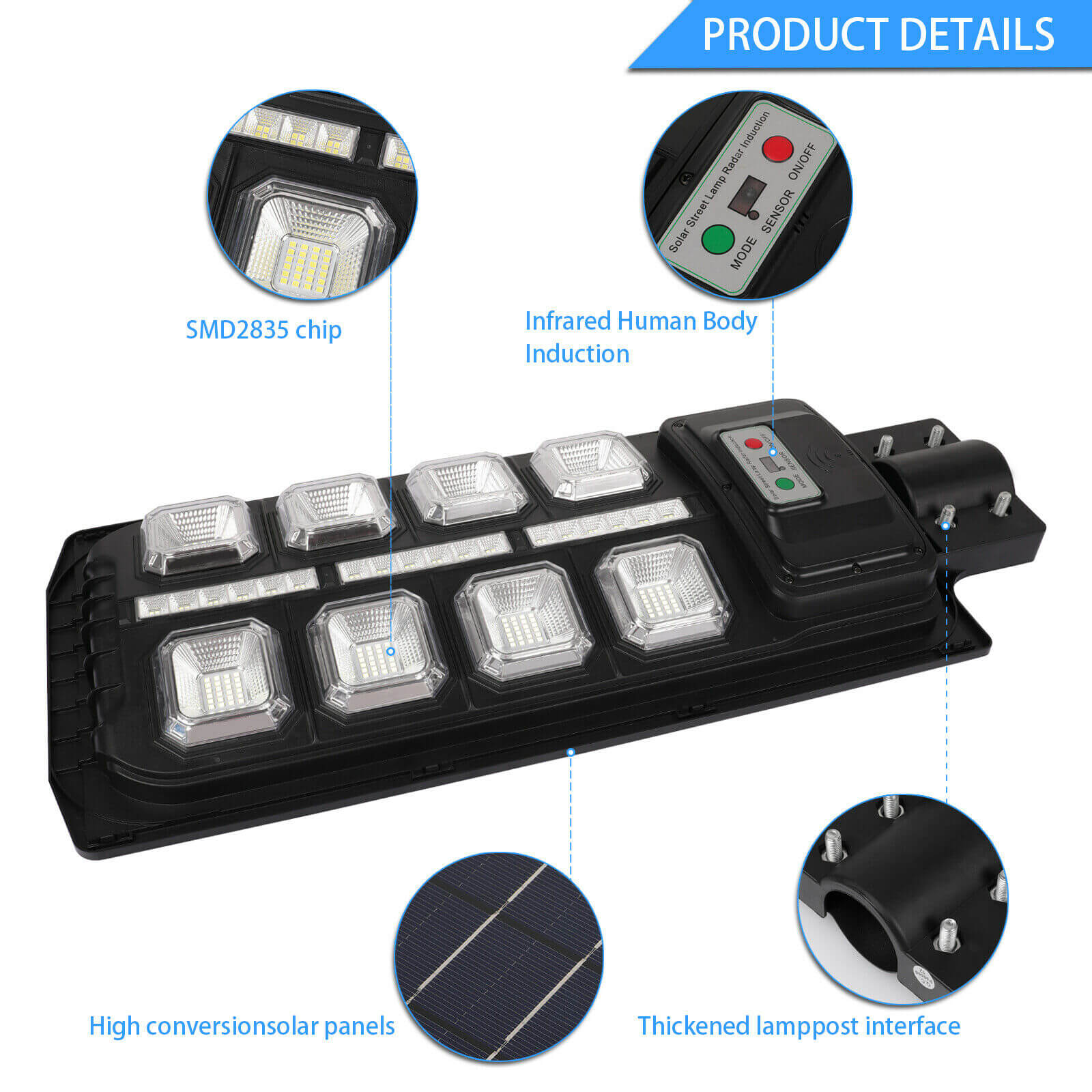 detail of Waterproof Solar Street Light