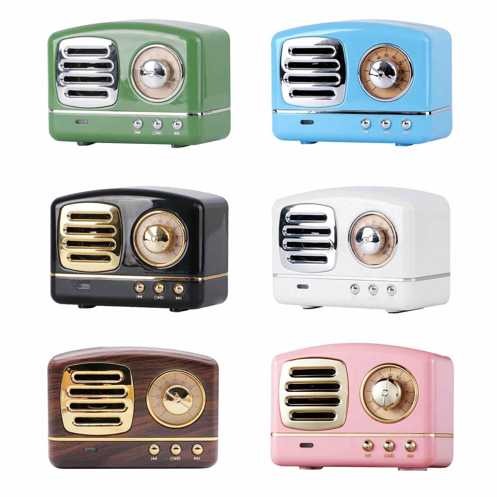 Colors of Mini Wireless Retro Bluetooth Stereo Speakers Radio