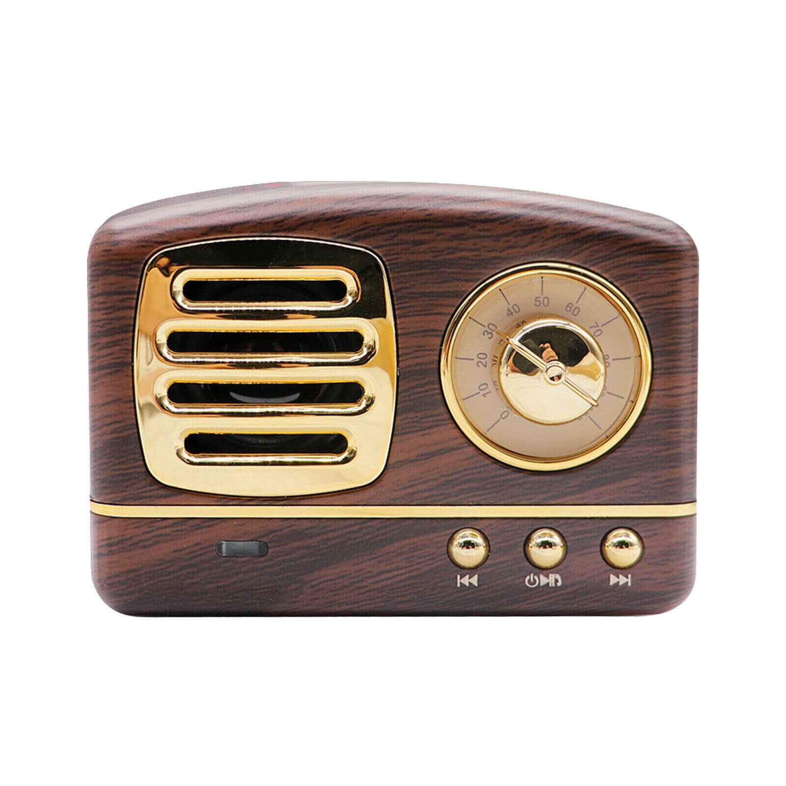 Brown Mini Wireless Retro Bluetooth Stereo Speakers Radio