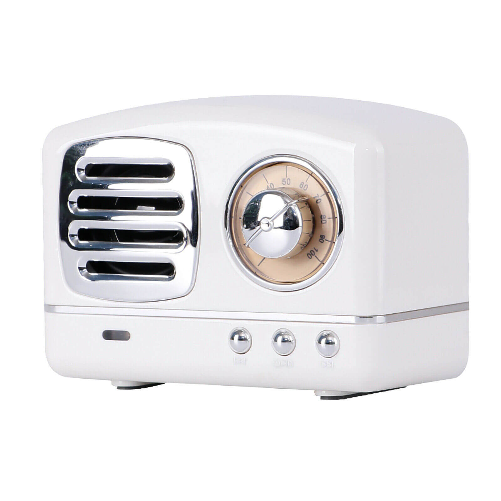 White Mini Wireless Retro Bluetooth Stereo Speakers Radio