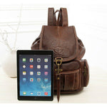 Display of Women Girl Leather Backpack School Travel Shoulder Satchel