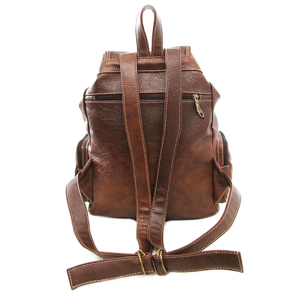 Back of Women Girl Leather Backpack School Travel Shoulder Satchel