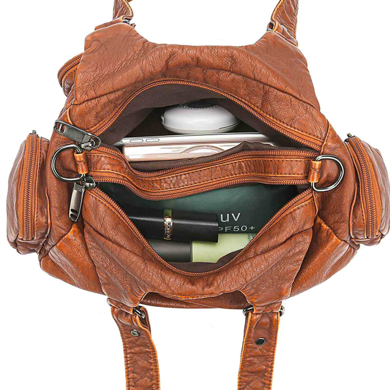 inside display of Women Leather Shoulder Bag