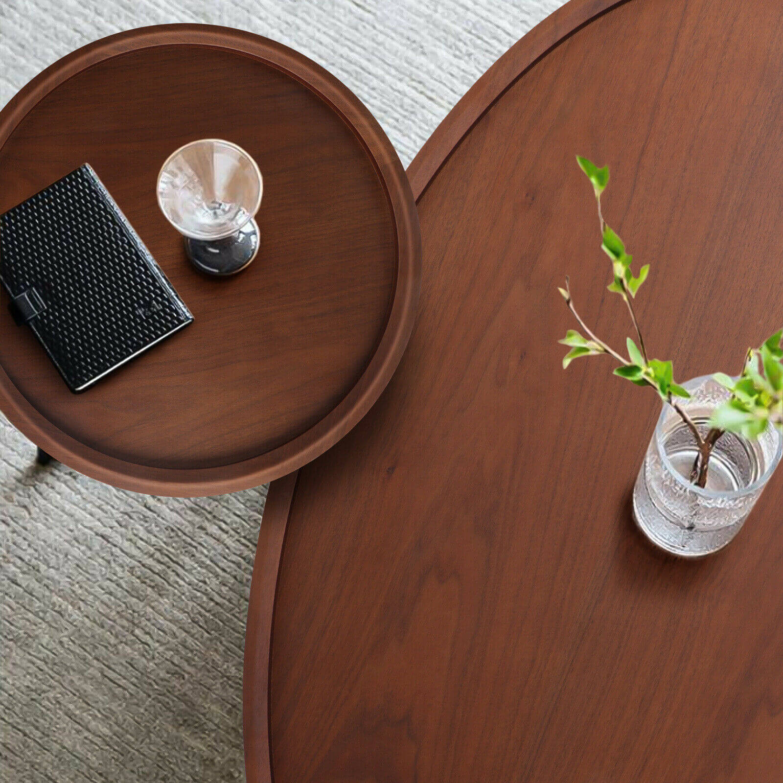 front of Wood Coffee Corner End Table