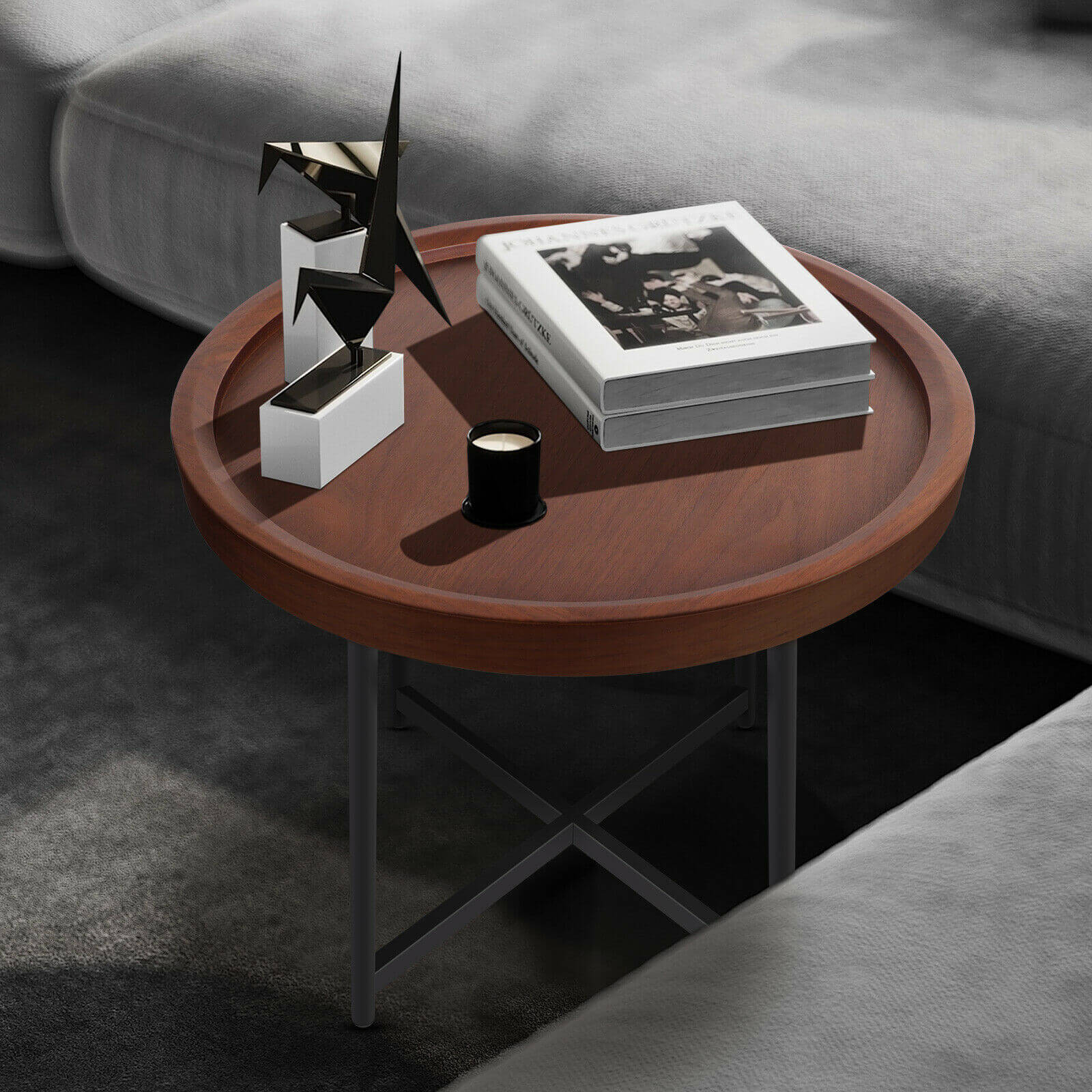 round Wood Coffee Corner End Table