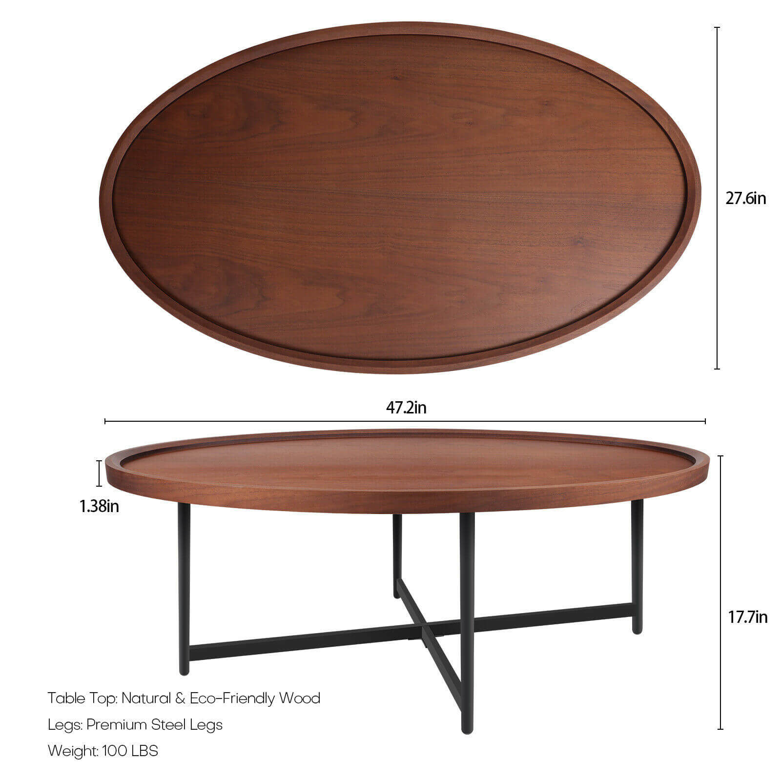 size of Wood Coffee Corner End Table