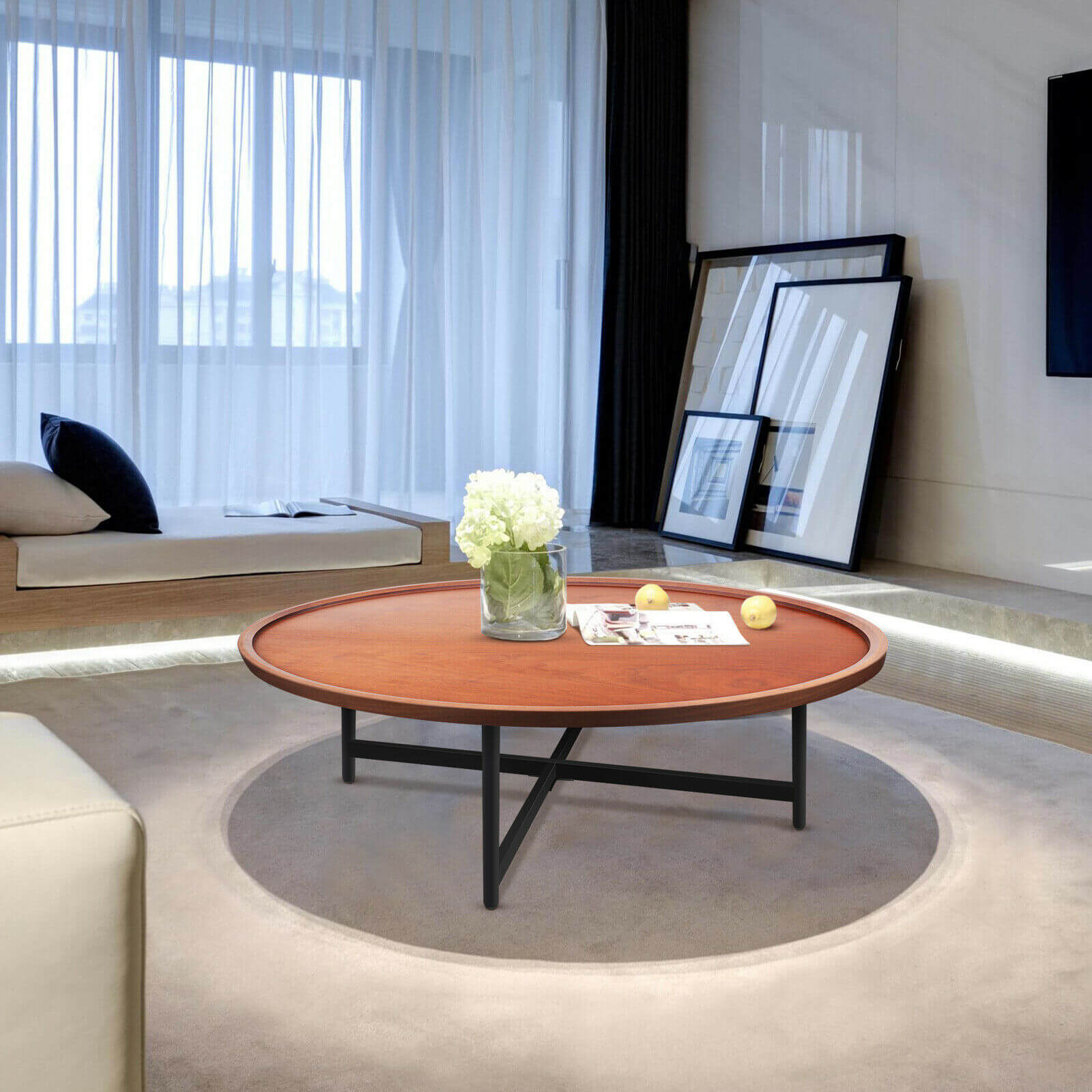 oval Wood Coffee Corner End Table