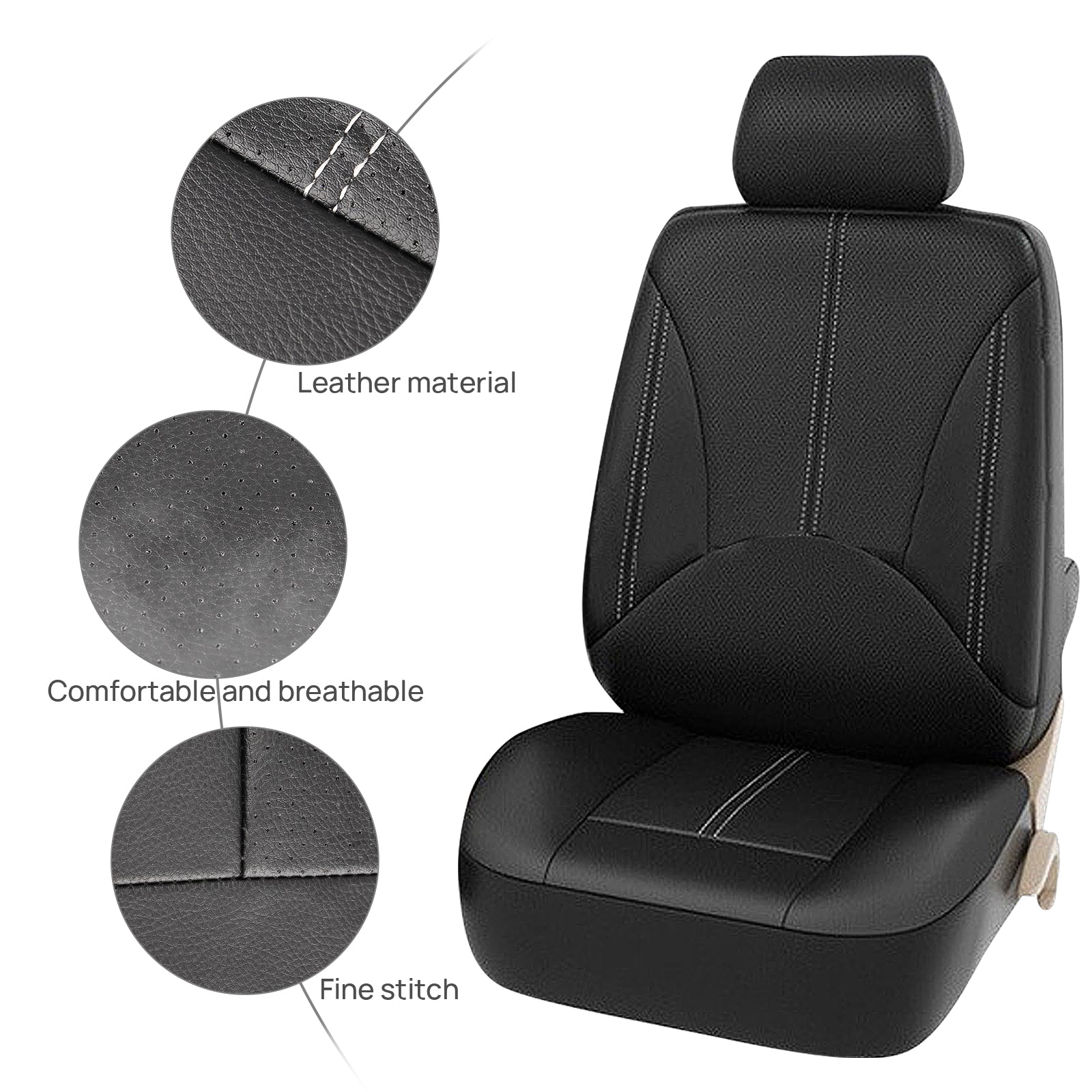 OTOEZ Universal Car Seat Cover 5 Seats Leather Full Set