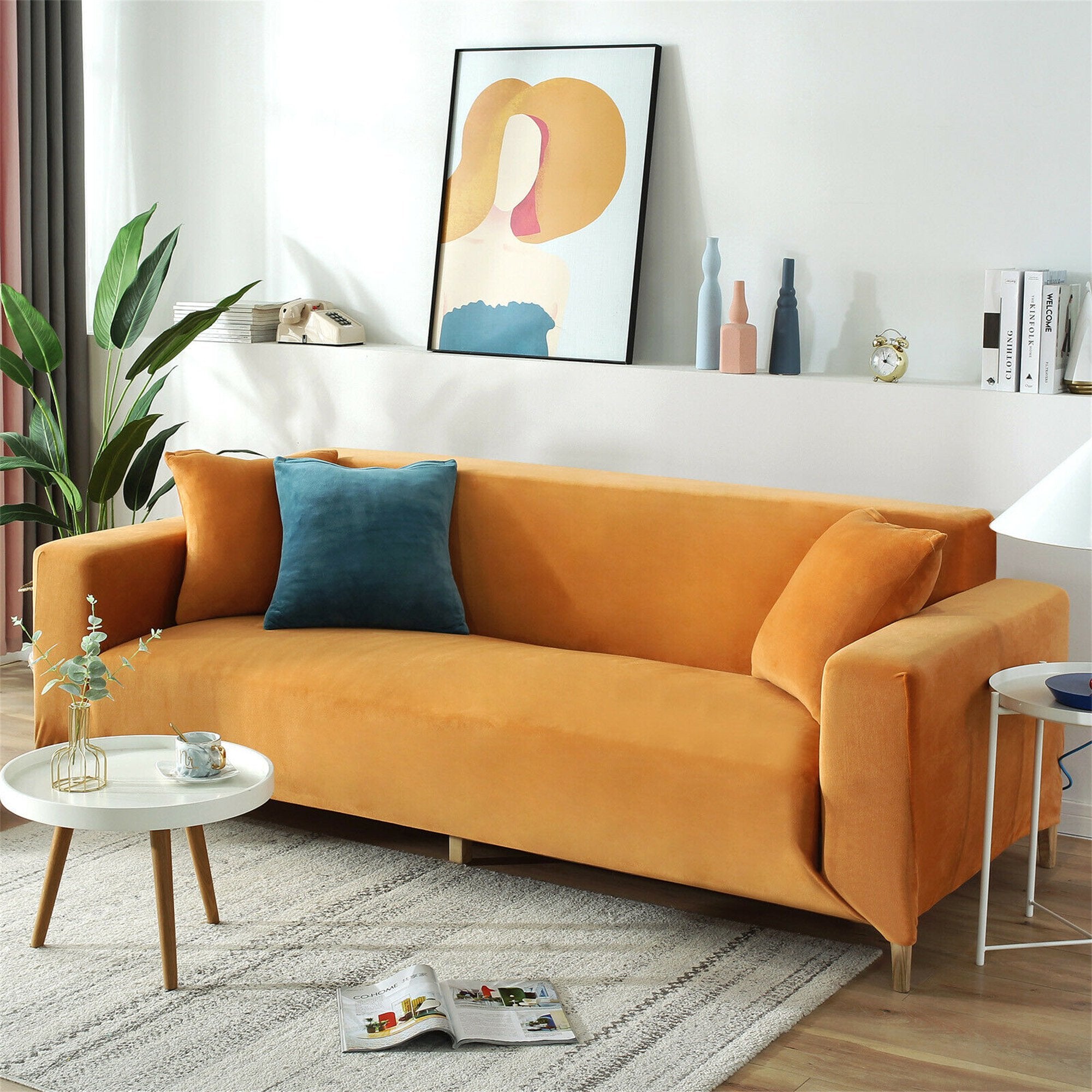 ANMINY Velvet Sofa Slipcover Stretch Couch Cover