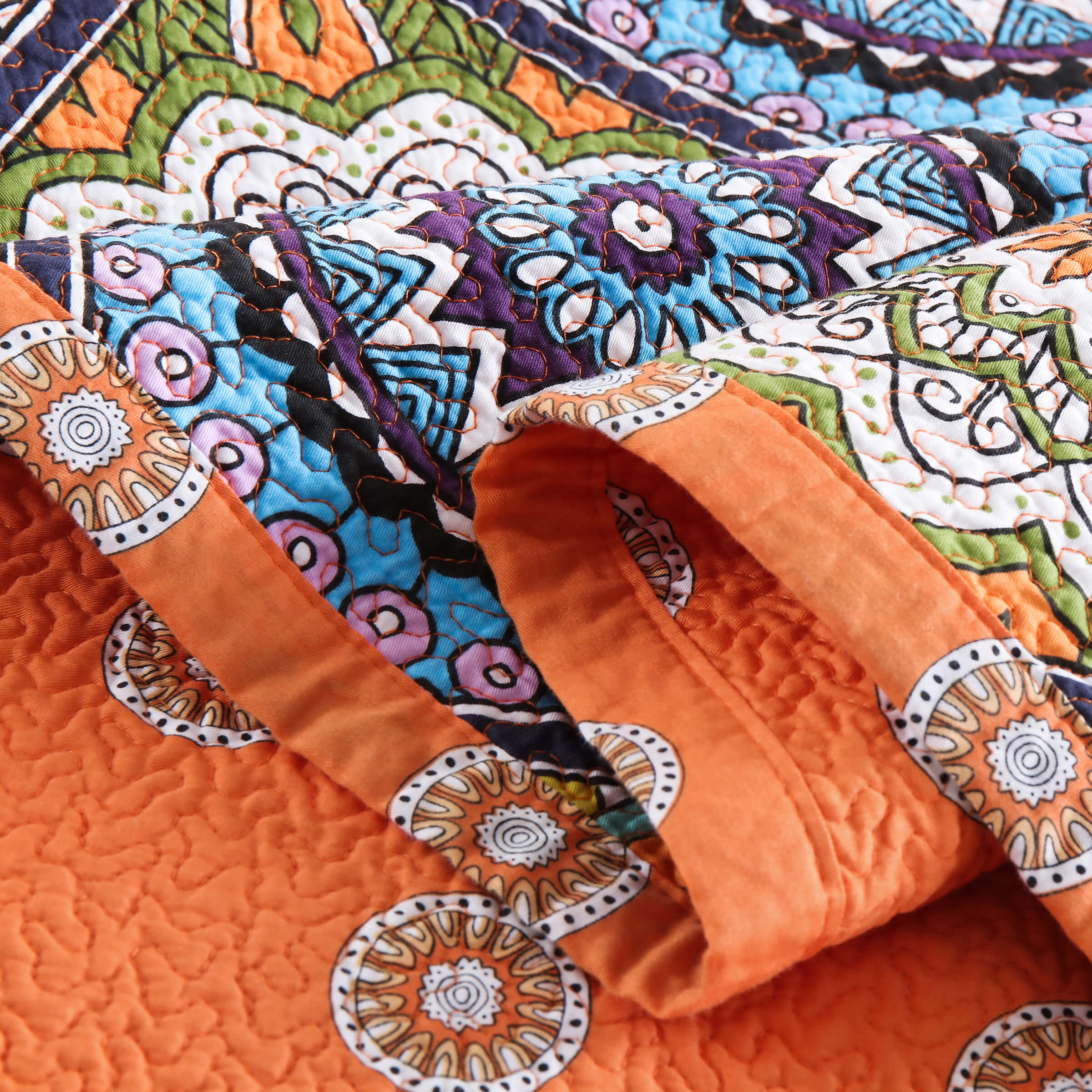 Clearance Exotic Cotton Quilt Set Reversible Bedspread Lightweight for All Season, Queen Size