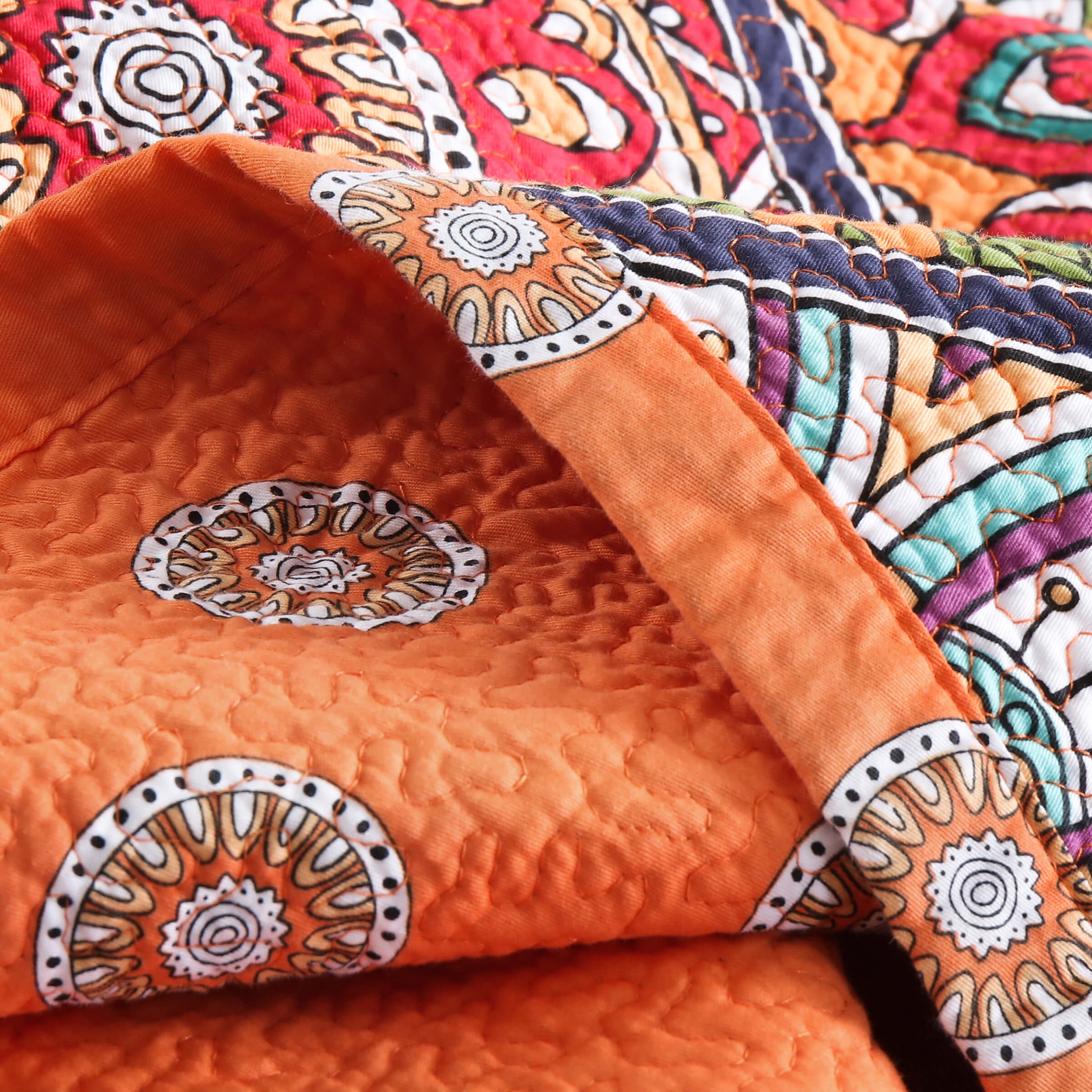 Clearance Exotic Cotton Quilt Set Reversible Bedspread Lightweight for All Season, Queen Size