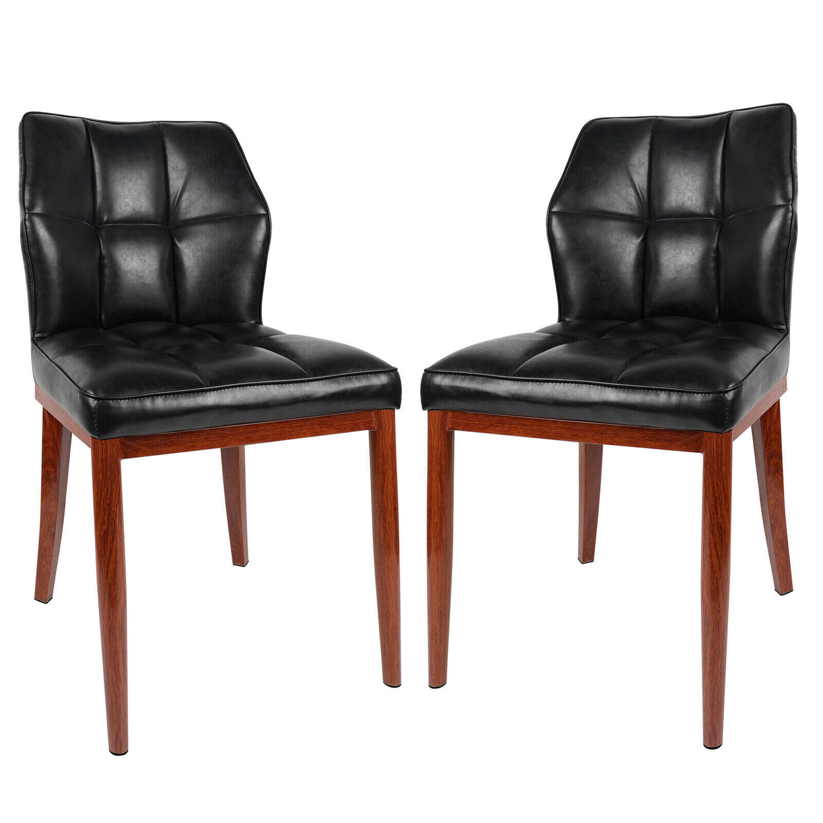 Leather Upholstered Armless Dining Chair