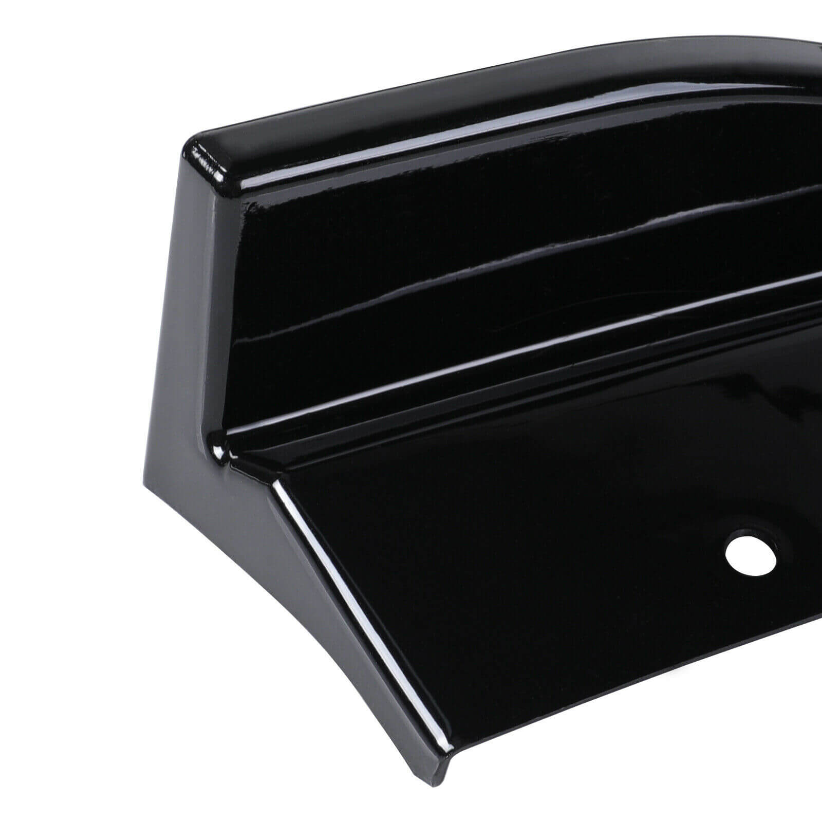 Details of glossy black rear diffuser