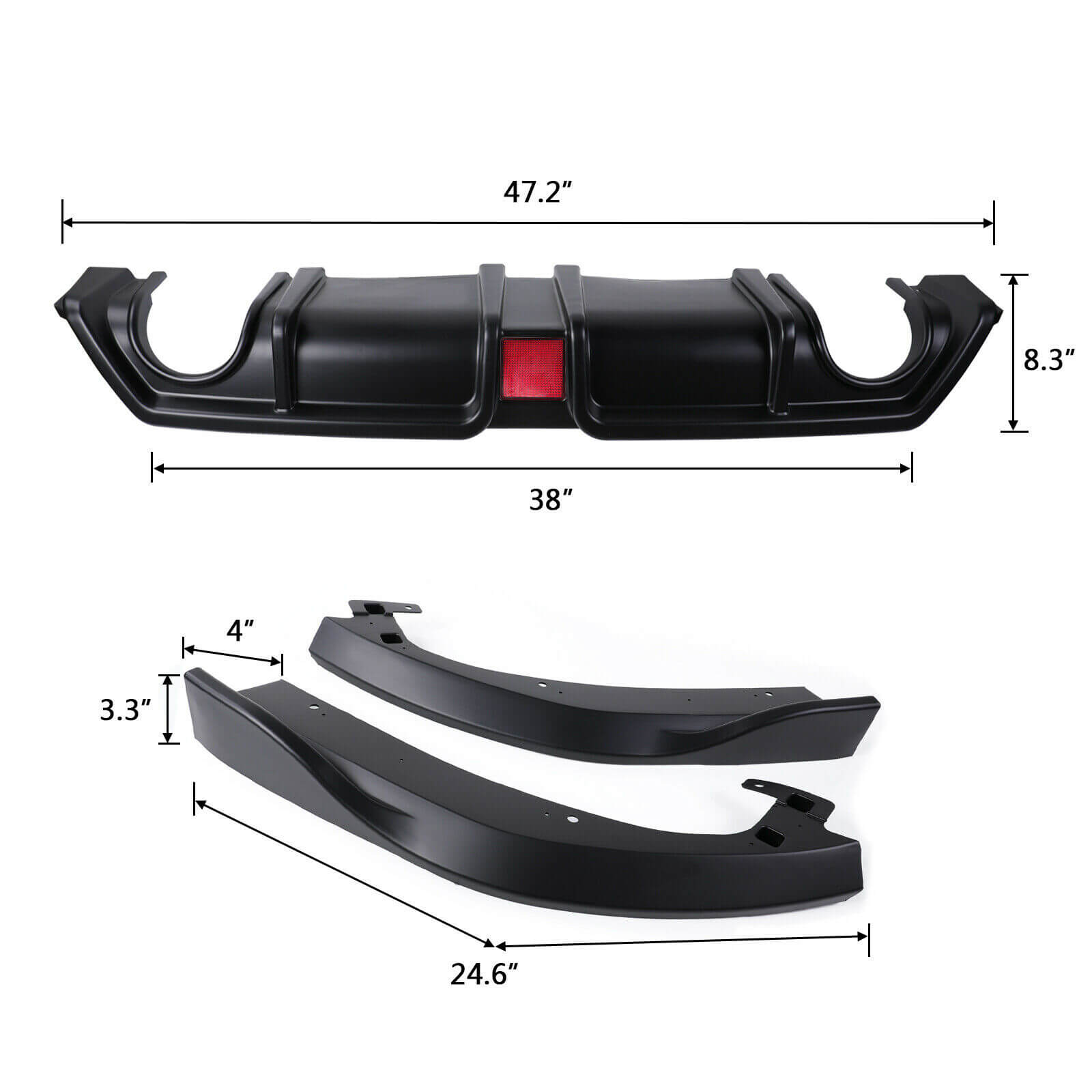 Size of rear bumper diffuser