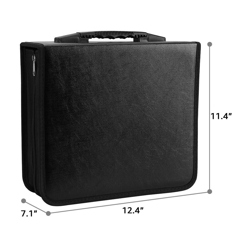 520pcs CD/DVD PU Leather Storage Bag Disc Wallet Case Binder Book Sleeves Protector Black