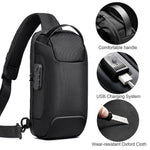 Anti Theft Sling Bag Chest Bag Crossbody Backpack w/ USB Charge Port