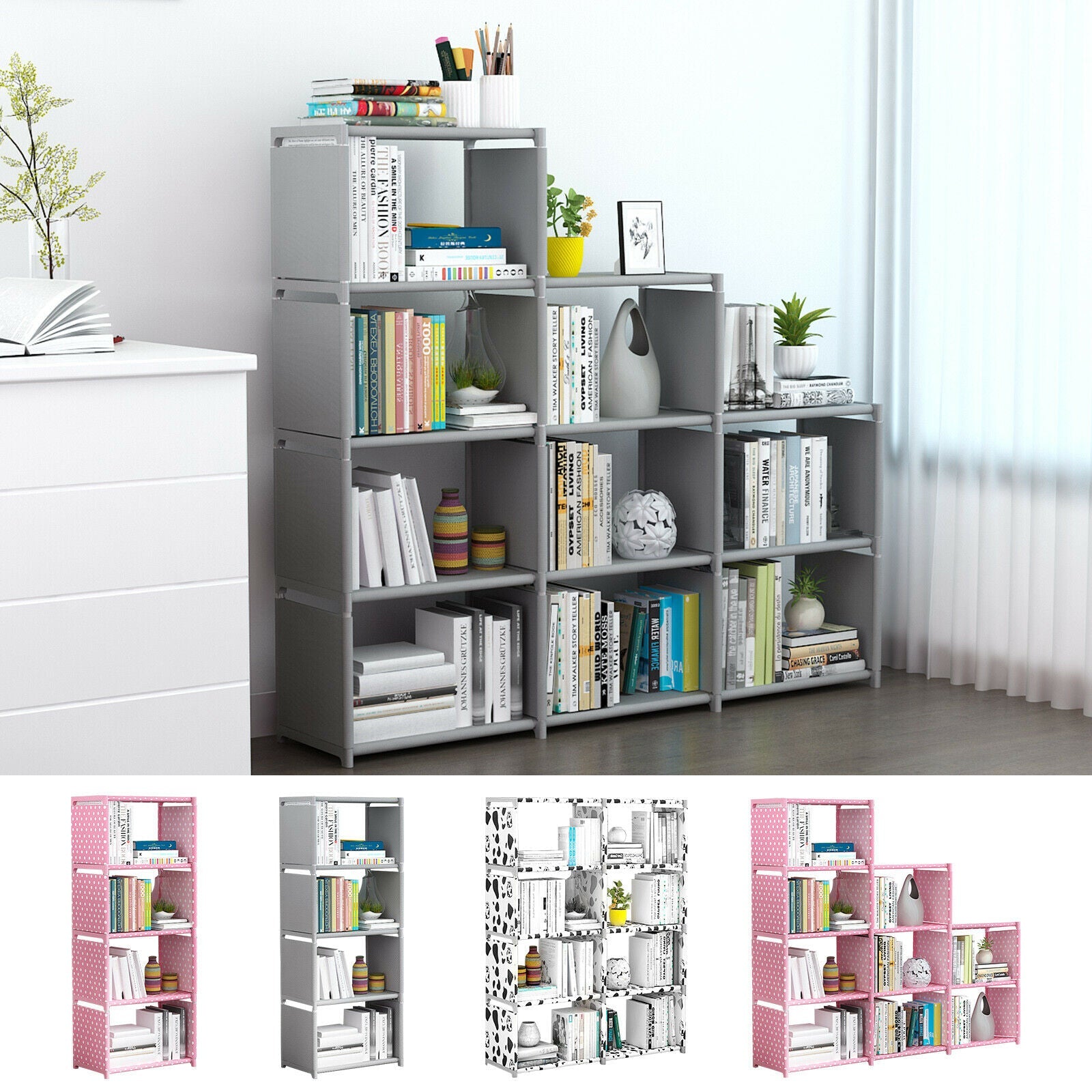 Cube Storage Shelf Rack Organizer Bookcase DIY Cabinet Home Office