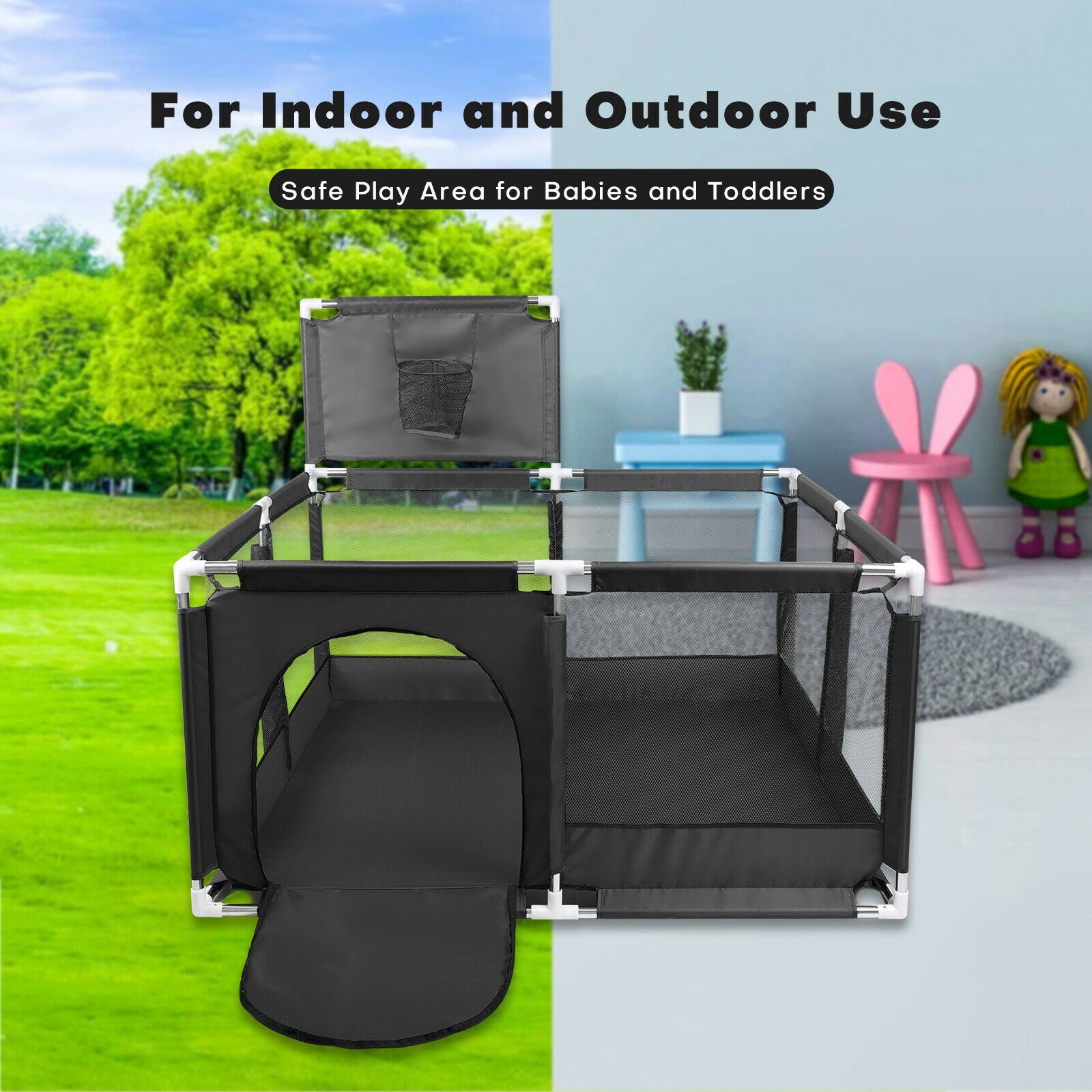 50"x50" Foldable Baby Kids Playpen Infant Play Yard Tent