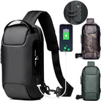 Anti Theft Sling Bag Chest Bag Crossbody Backpack w/ USB Charge Port