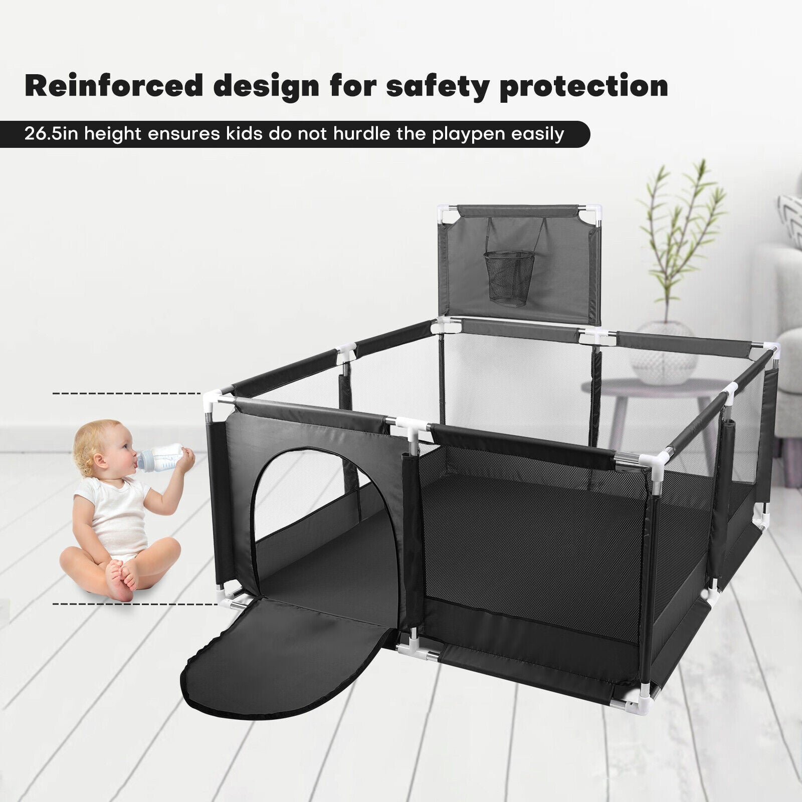 50"x50" Foldable Baby Kids Playpen Infant Play Yard Tent