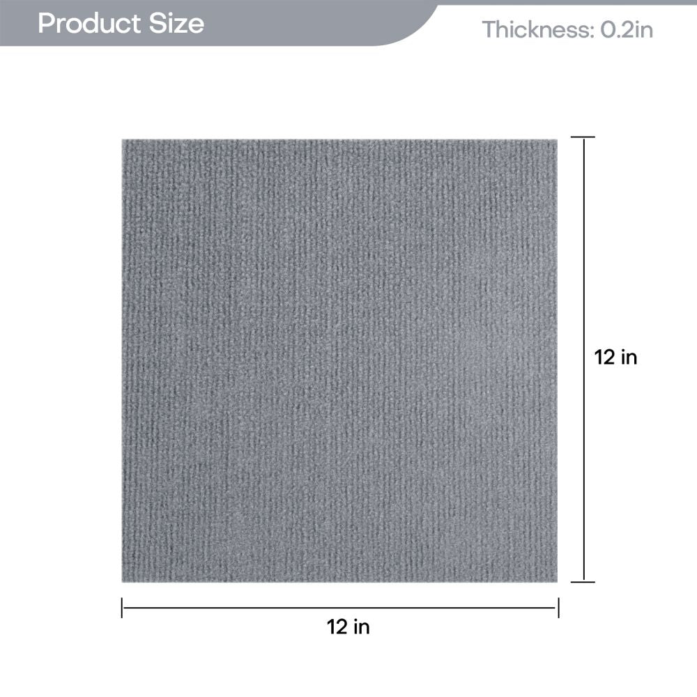 Self-Adhesive Carpet Tile 12" x 12", 24 Tiles/24 Sq. ft.