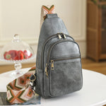 Sling Bag for Women Crossbody Purses Trendy PU Leather Small Sling Backpack Chest Bag for Women