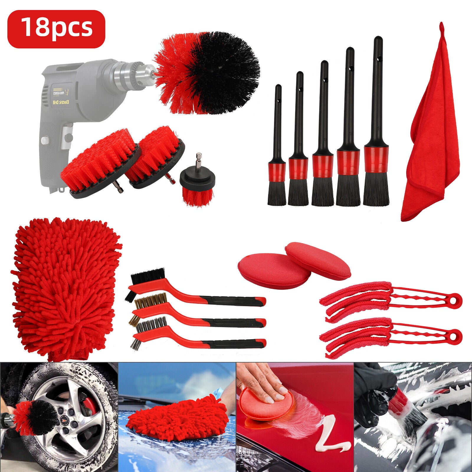  27Pcs Car Detailing Kit, Car Detailing Brush Set, Auto