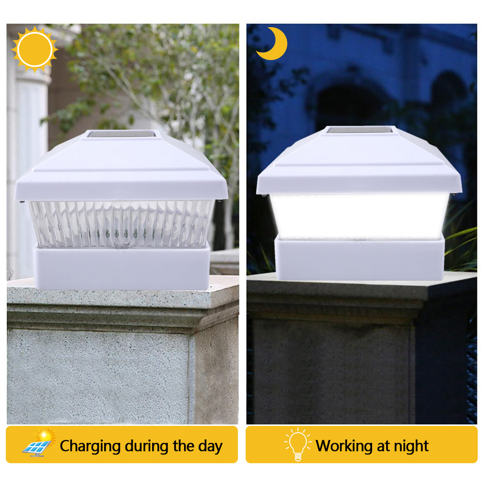 Solar Post Cap Lights LED Outdoor Waterproof Lights for 5"x5" Wooden Posts