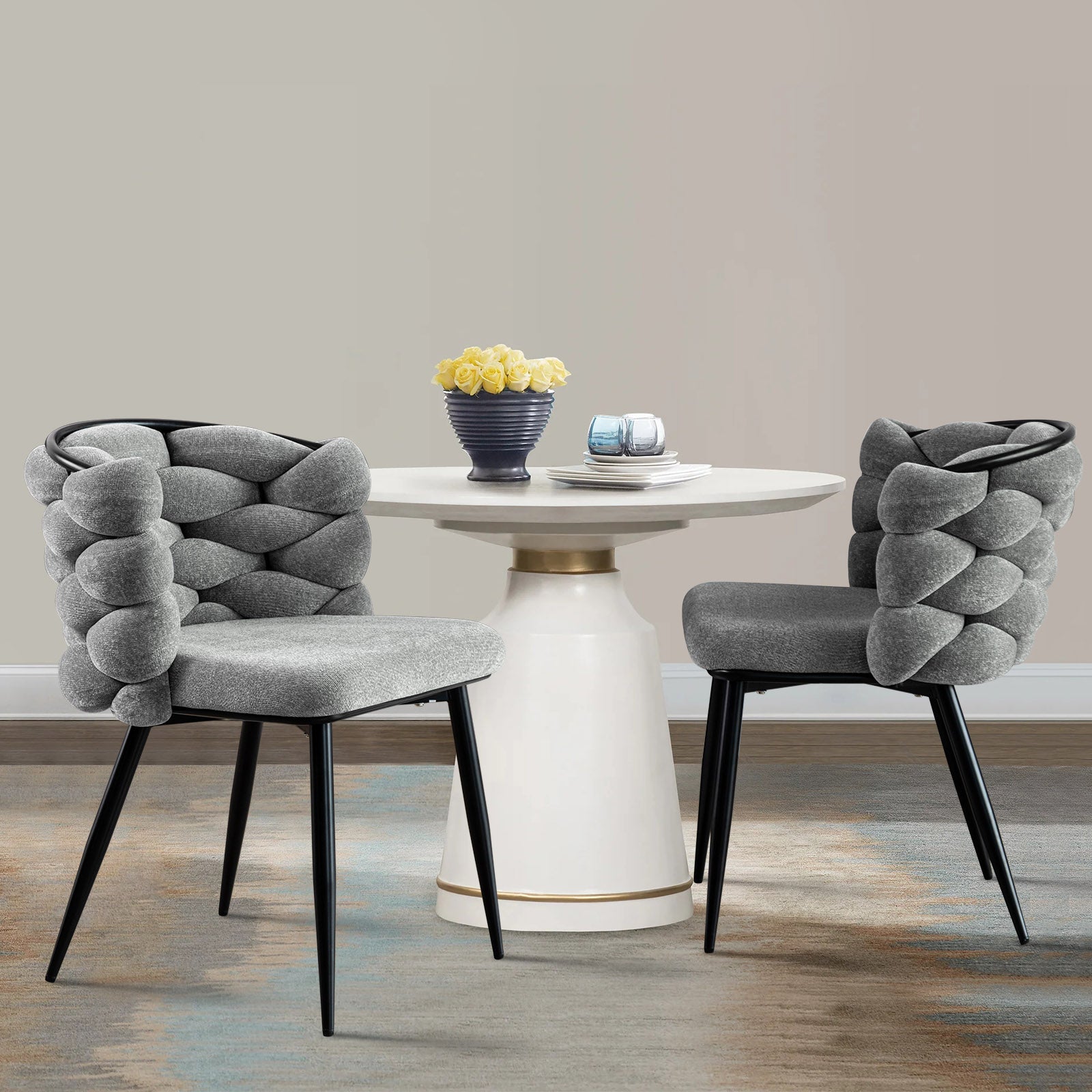 Modern Hand-Woven Accent Chairs
