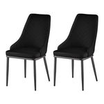Set of 2 PU Leather Dining Chairs